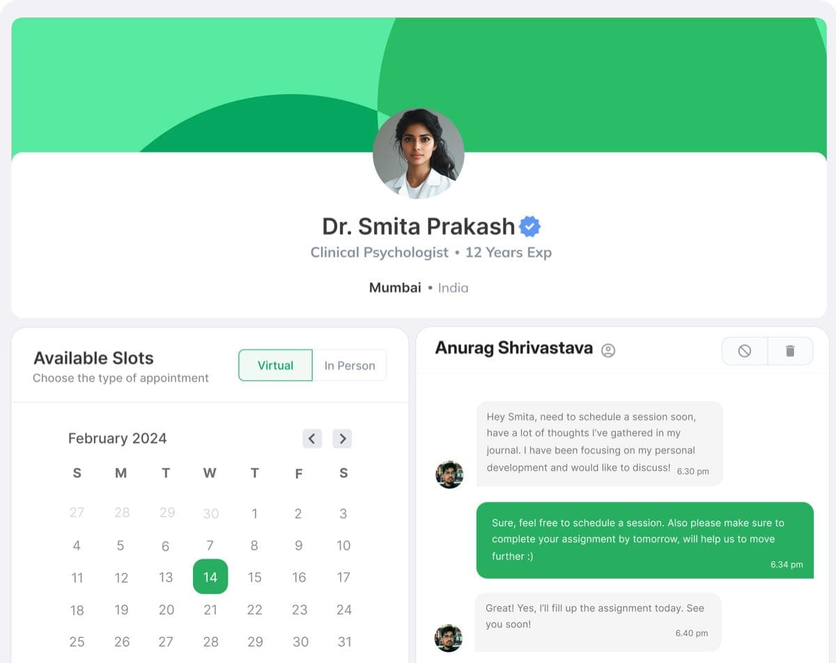Mirror Connect stories screen showing journal entries in one place